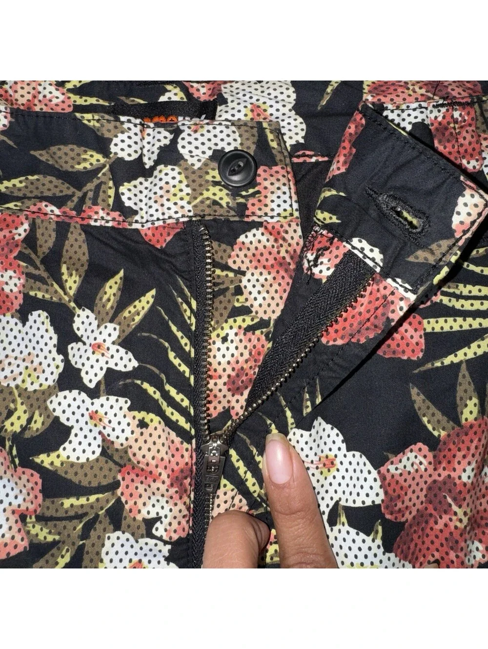 Amplify Men’s Floral Shorts Size 36 Black Tropical Cotton Summer NWOT